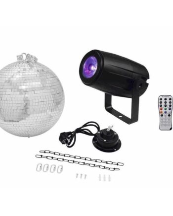 Spejlkugle Sæt med Motor og LED Spot til Festbelysning