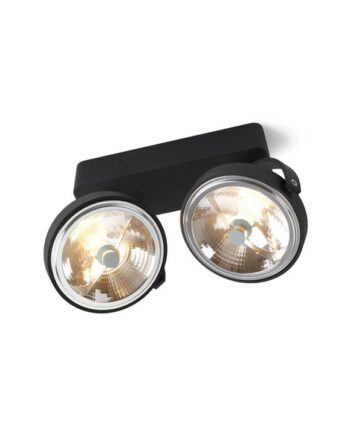 Elegant 4-LED Spotlampe i Sort til Moderne Belysning