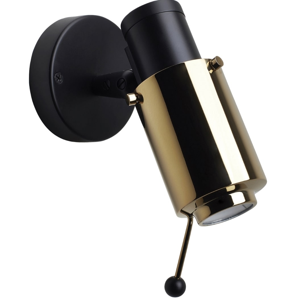 Biny Spot Lampe i Sort Guld – Elegant Belysning til Hjemmet