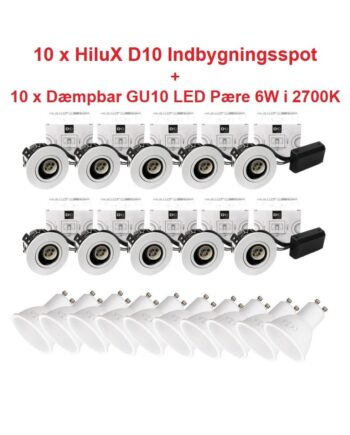 Hvid Hilux D10 Spot Inkl Dæmpbar Gu10 Led 3000k - Hilux 651012526  - 5740031803885