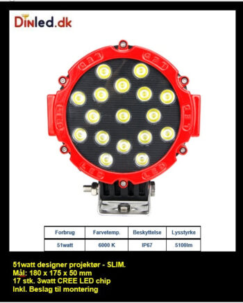 Udsalg Designer Led Køretøjs Projektører 51watt Volt Spot Dinled Køretøjs Projektører - Dinled 651012526