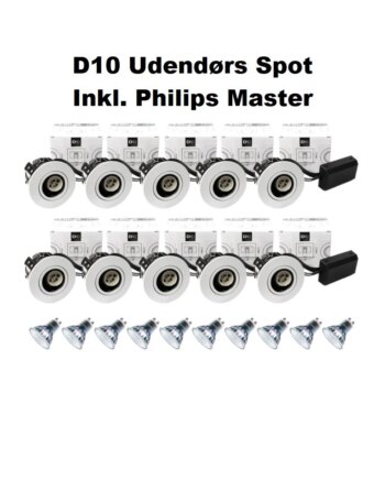 Hvid Hilux D10 Udendørs Spot Inkl Philips Master Value 2700k - Hilux 651012526  - 5740031803908
