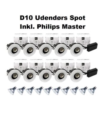 Hvid Hilux D10 Udendørs Spot Inkl Philips Master Value 3000k - Hilux 651012526  - 5740031803915