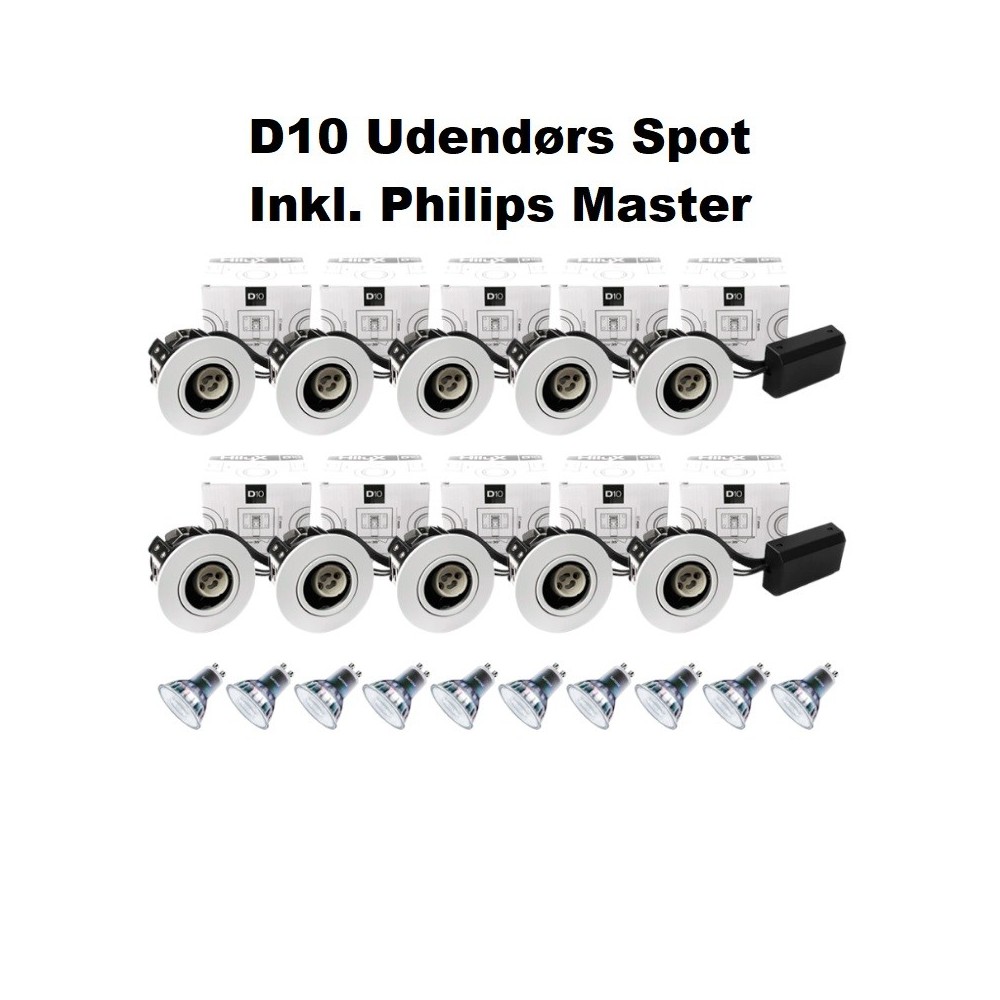 Hvid Hilux D10 Udendørs Spot Inkl Philips Master Value 3000k - Hilux 651012526 - 5740031803915