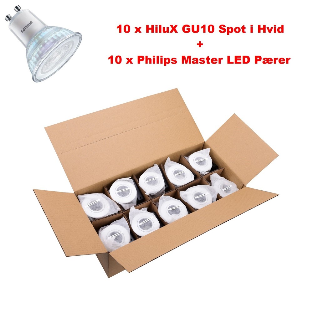 Hvid Hilux D10 Spot Inkl Philips Master Value 3000k - Hilux 651012526 - 5740031803878