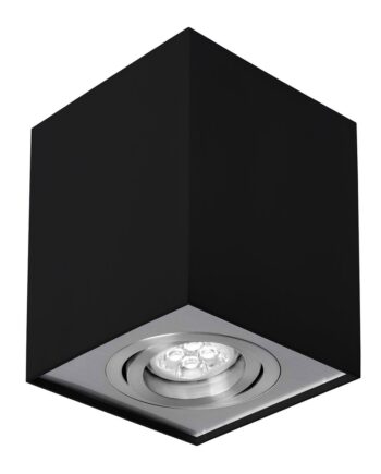 Chloe Gu10 Ip20 Firkantet Sort Sølv Justerbar Spot Uden Lyskilde - Spectrum 651012526  - 5902650512900