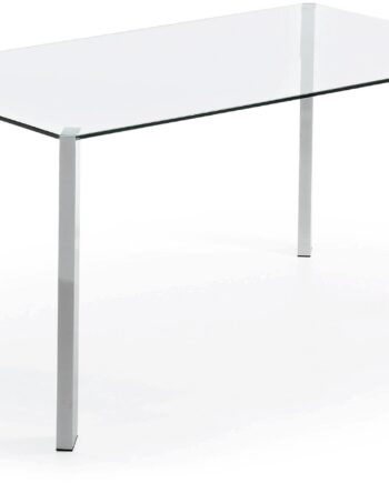 Klar/Sølv Spisebord Kave Home Spot Klart Hærdet Glas Bord Med Forkromet Stel 162x92 - Kave Home 651012526  - 8433840271866