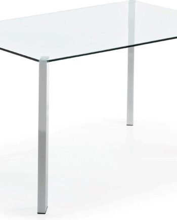 Klar/Sølv Spisestuebord Kave Home Spot Klart Hærdet Glas Med Forkromede Stålben Moderne Design Plads Til - Kave Home 651012526  - 8433840272306