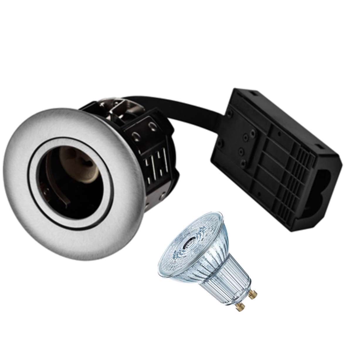 Børstet Alu Indb Spot Gu10 2700k Nodim - Sunflux 651012526 - 5710777032191