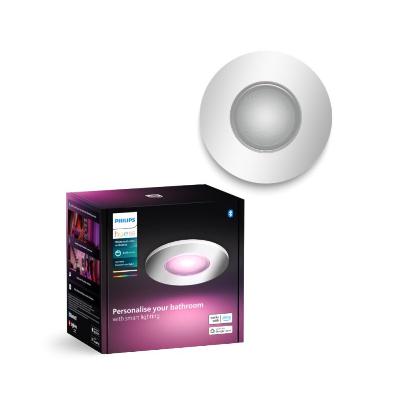 Hvid Philips Hue Xamento Hue Recessed Krom 1x4 Spot White Color Ambience - Philips Hue 651012526 - 8720169320956