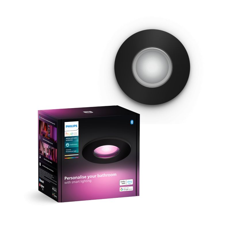 Sort Philips Hue Xamento Hue Recessed 1x4 Spot White Color Ambience - Philips Hue 651012526 - 8720169320833