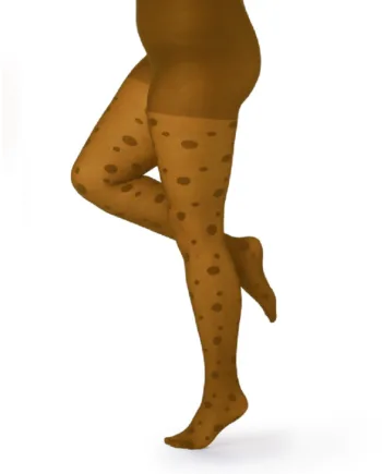 Orange -PM Spot Pattern Cognac Super Stretch Strømpebukser - Pamela Mann 651012526  - 5055419610413